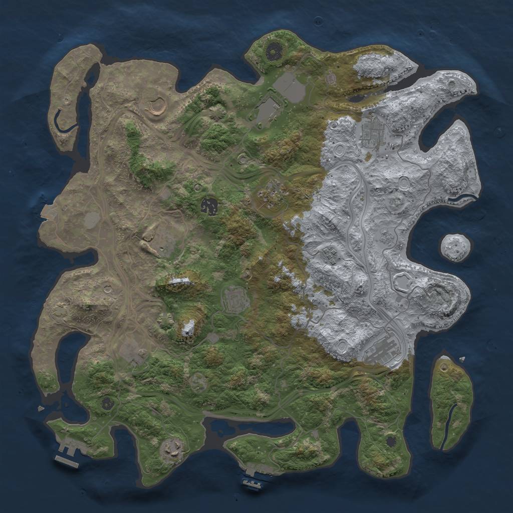 Rust Map: Procedural Map, Size: 4250, Seed: 2011867002, 19 Monuments