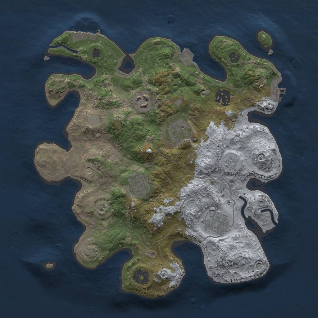 Rust Map: Procedural Map, Size: 3000, Seed: 1806313957, 13 Monuments