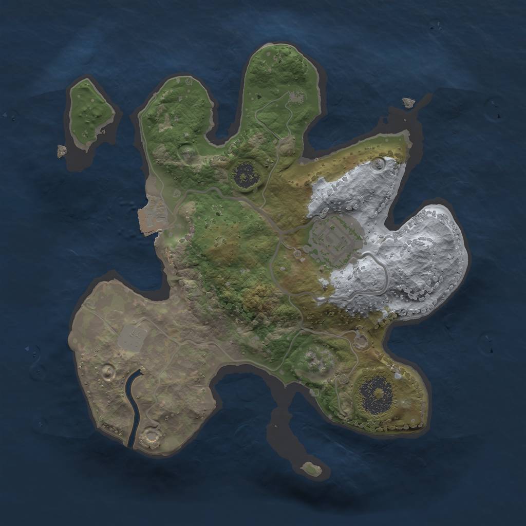 Rust Map: Procedural Map, Size: 2200, Seed: 83, 4 Monuments