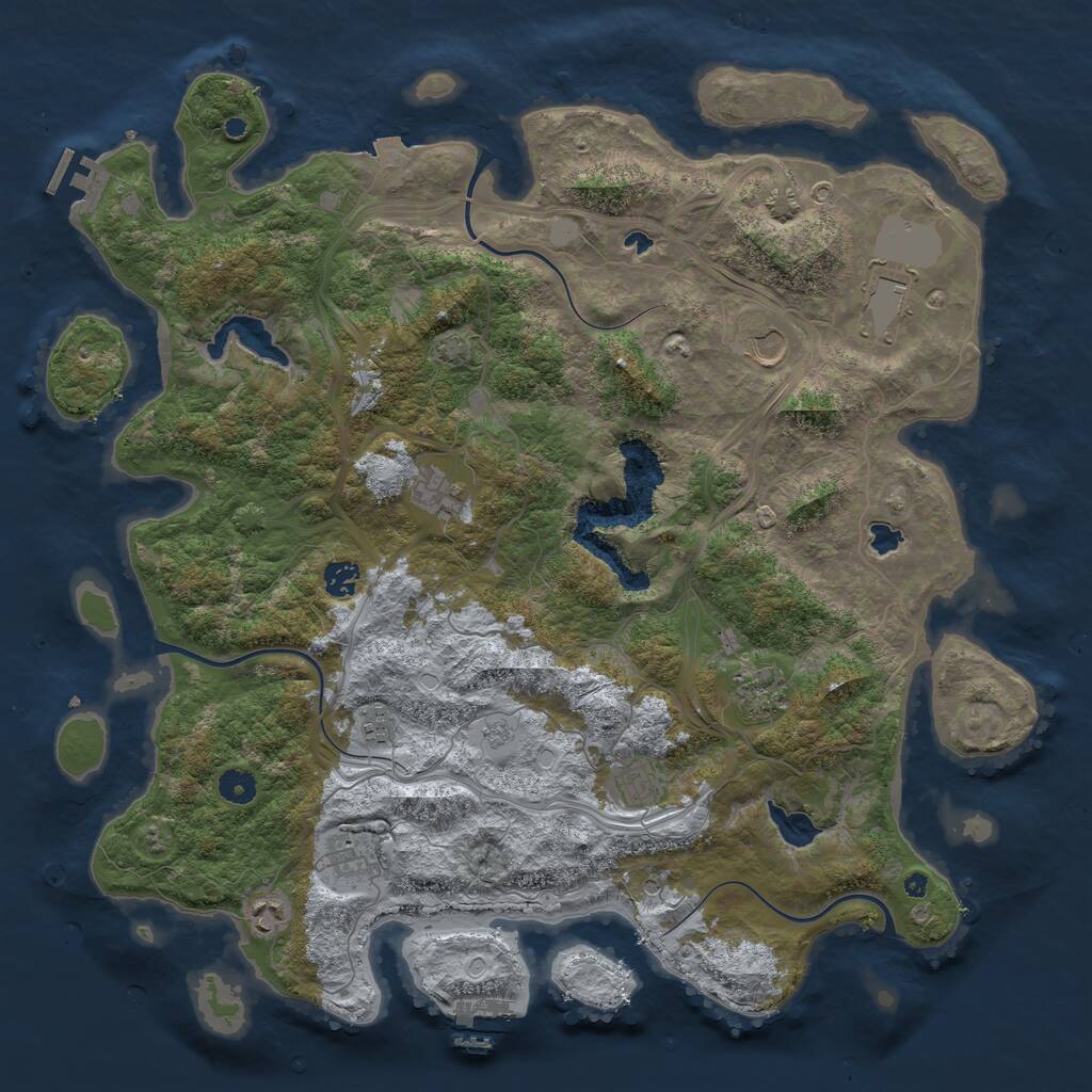 Rust Map: Procedural Map, Size: 4500, Seed: 1807336848, 15 Monuments