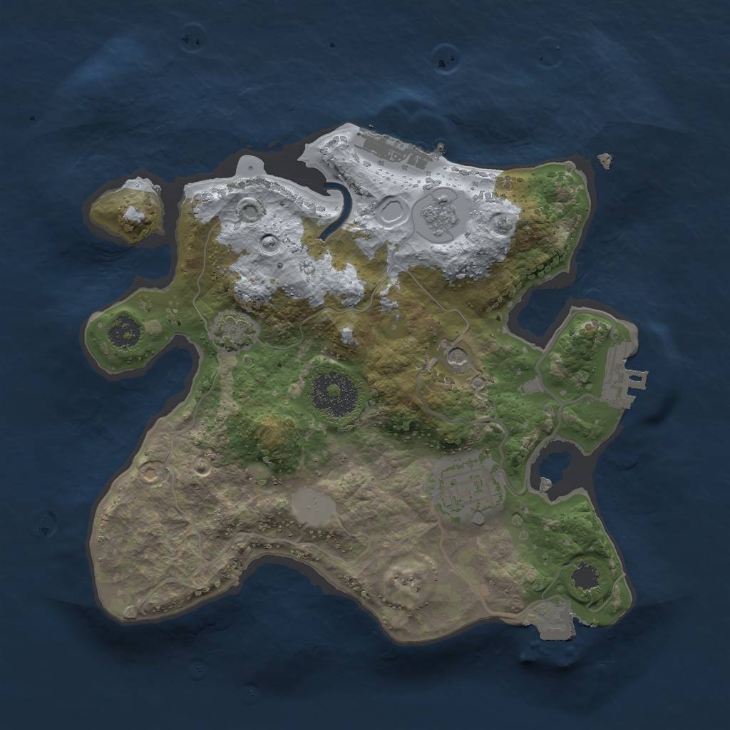 Rust Map: Procedural Map, Size: 2400, Seed: 41, 9 Monuments