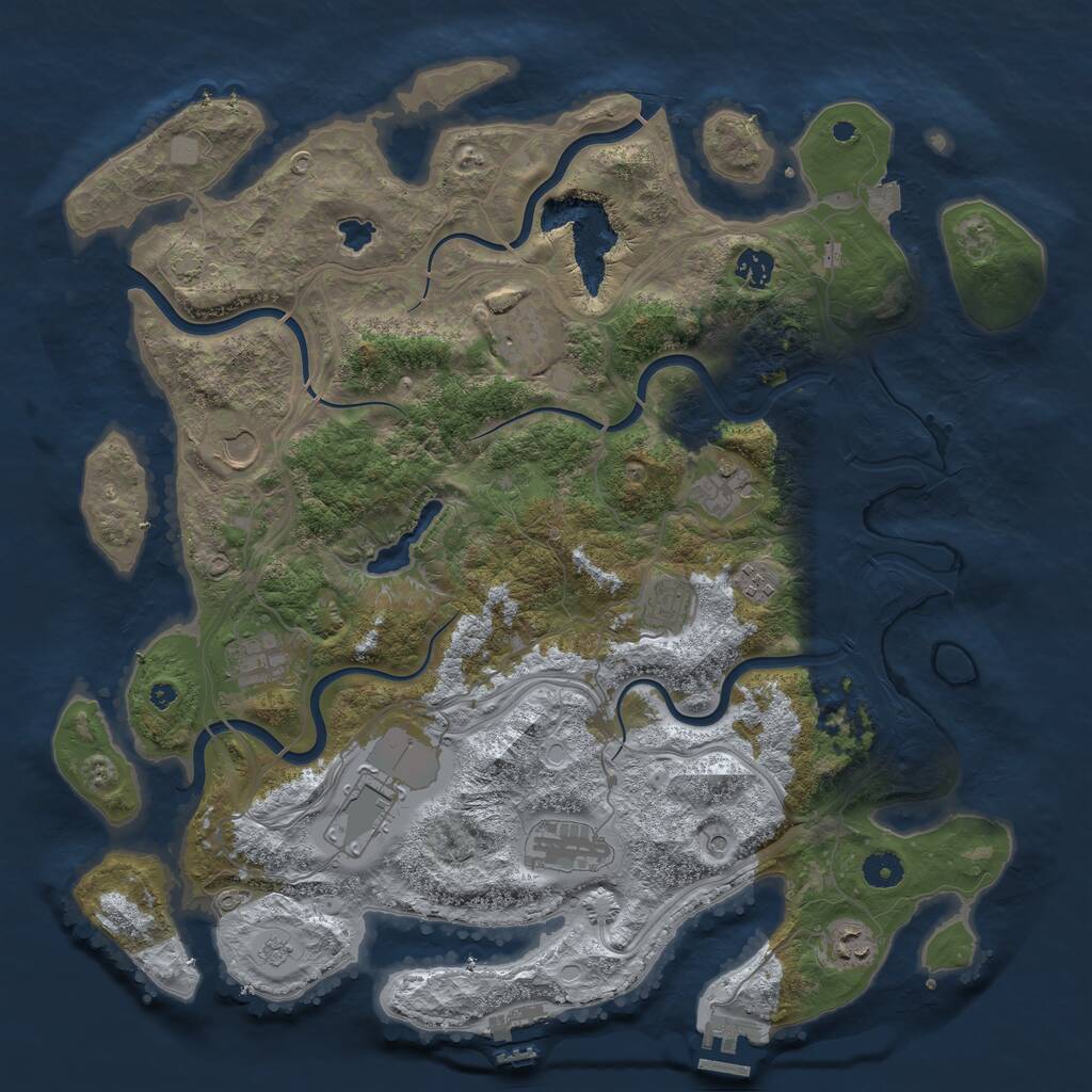 Rust Map: Procedural Map, Size: 4250, Seed: 2047247261, 16 Monuments