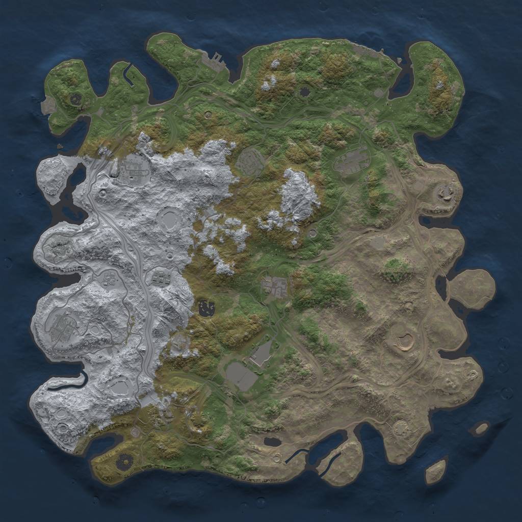 Rust Map: Procedural Map, Size: 4500, Seed: 697359, 19 Monuments