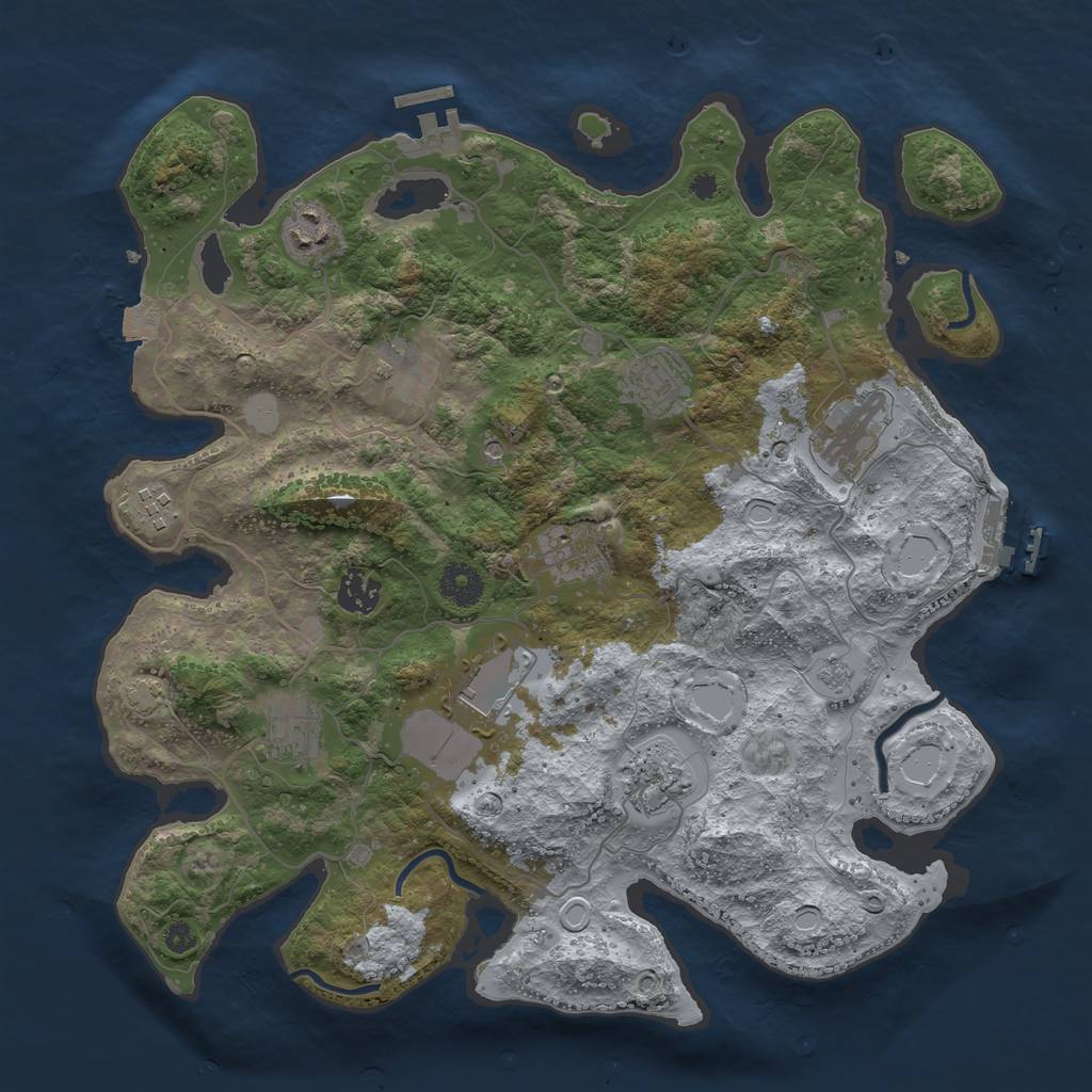Rust Map: Procedural Map, Size: 3700, Seed: 89515575, 18 Monuments