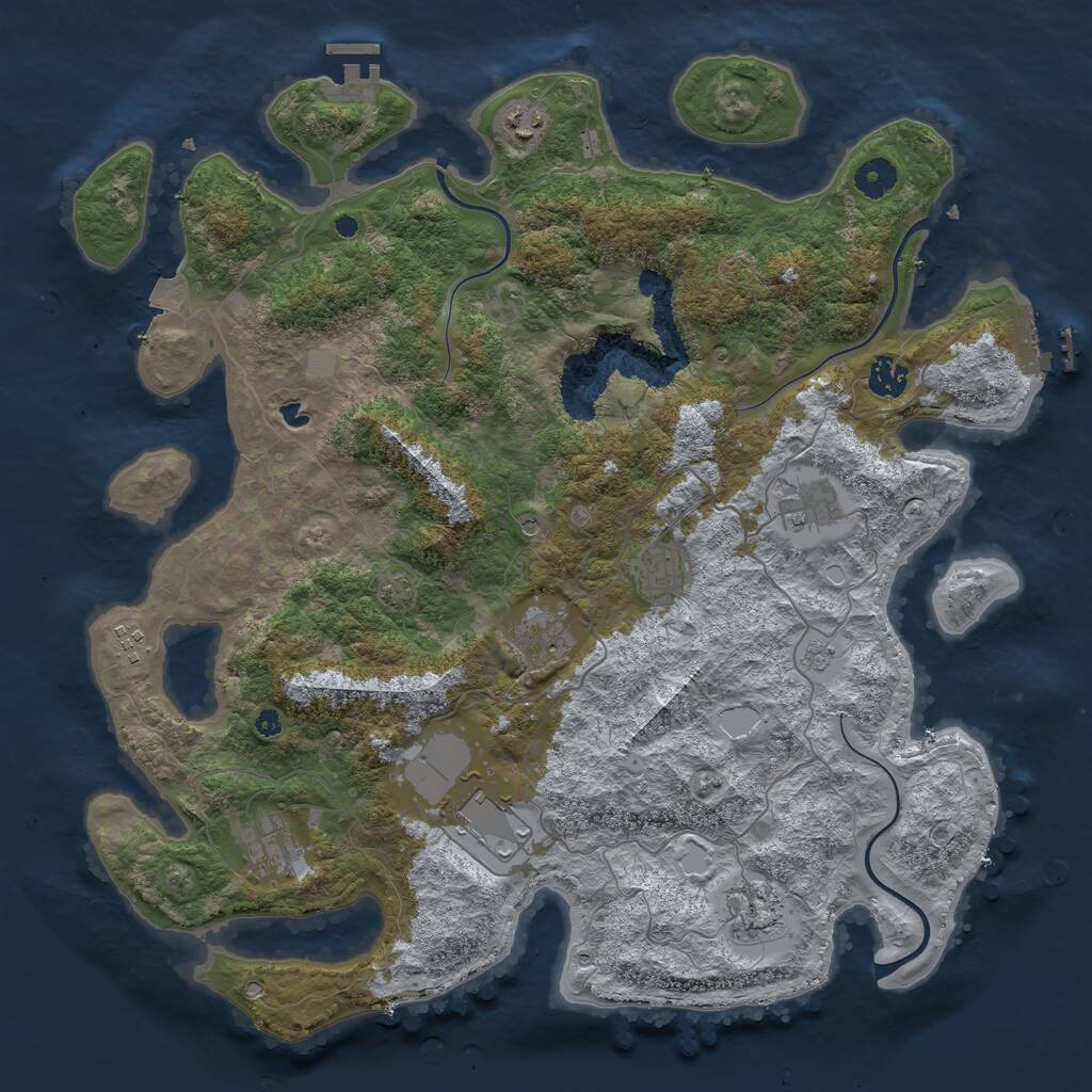 Rust Map: Procedural Map, Size: 4100, Seed: 30780612, 15 Monuments