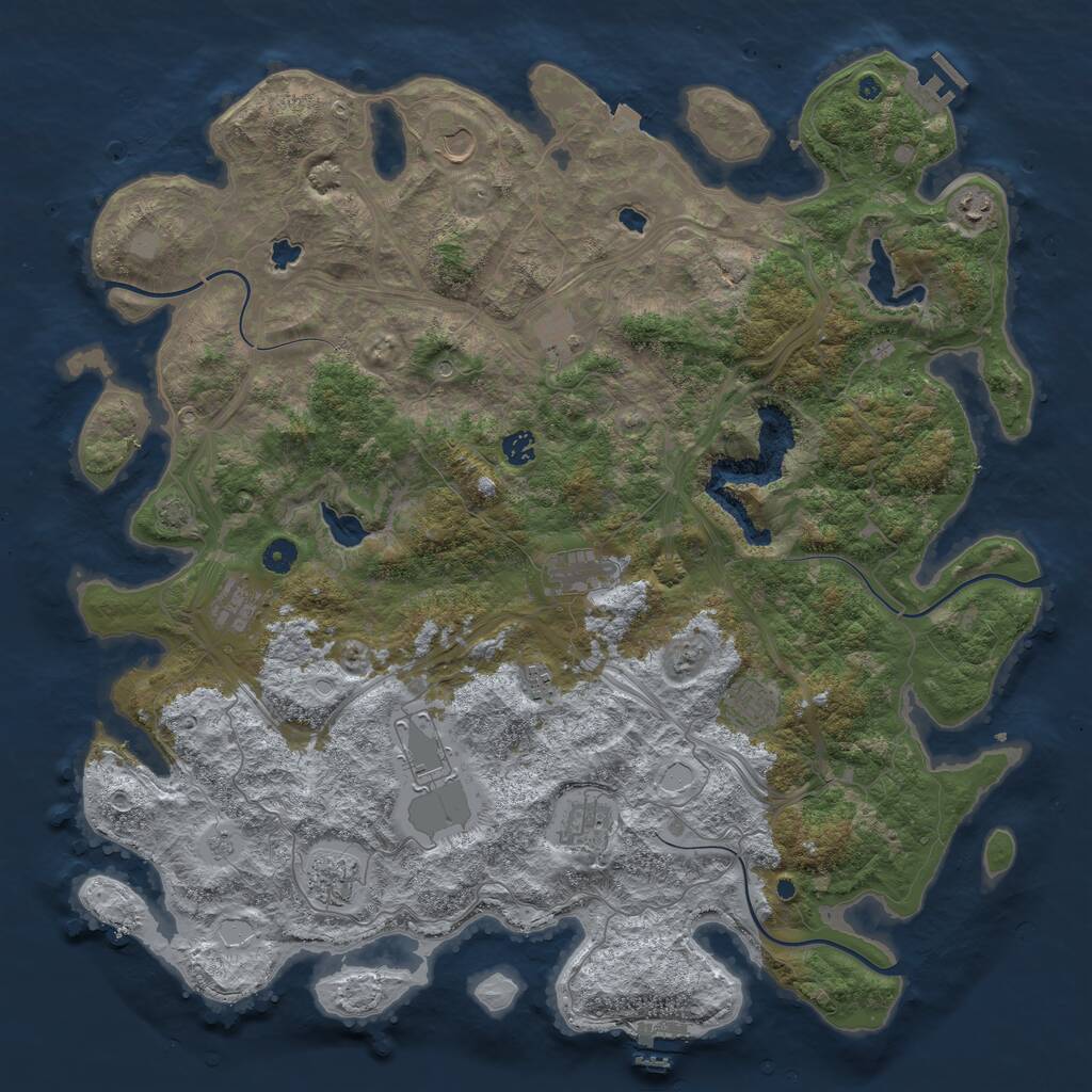 Rust Map: Procedural Map, Size: 4800, Seed: 2791170, 17 Monuments