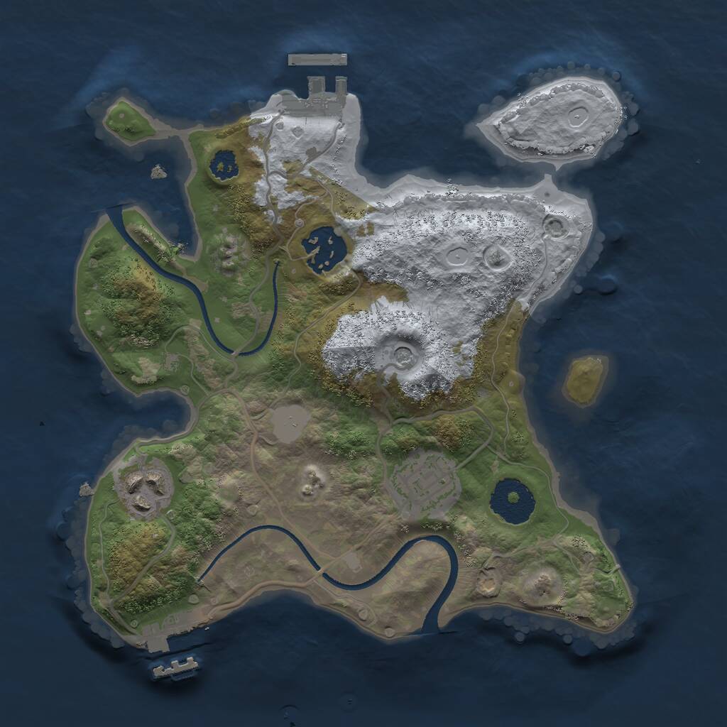 Rust Map: Procedural Map, Size: 2500, Seed: 560768150, 7 Monuments