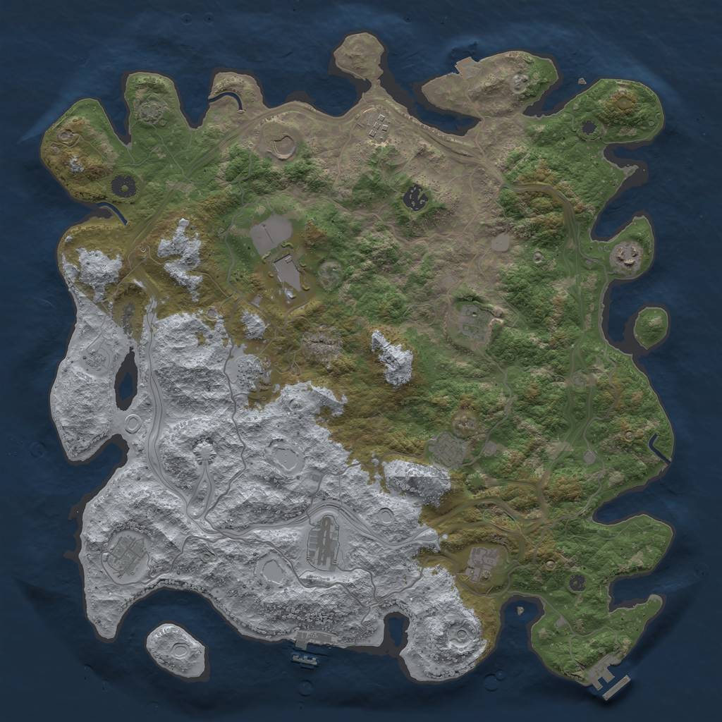Rust Map: Procedural Map, Size: 4500, Seed: 68605772, 19 Monuments
