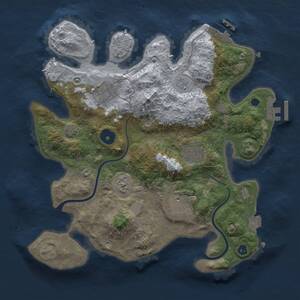 Thumbnail Rust Map: Procedural Map, Size: 3000, Seed: 25882, 9 Monuments