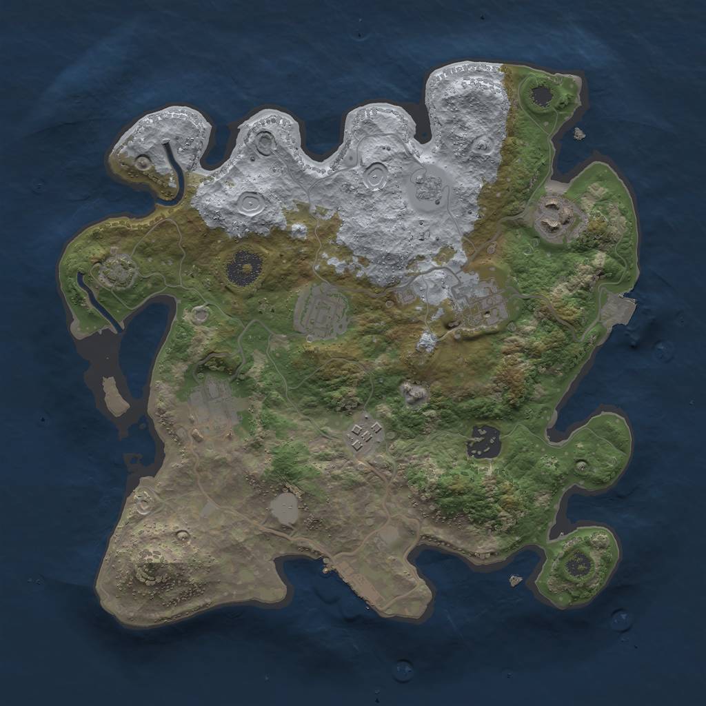 Rust Map: Procedural Map, Size: 3000, Seed: 1594690832, 12 Monuments