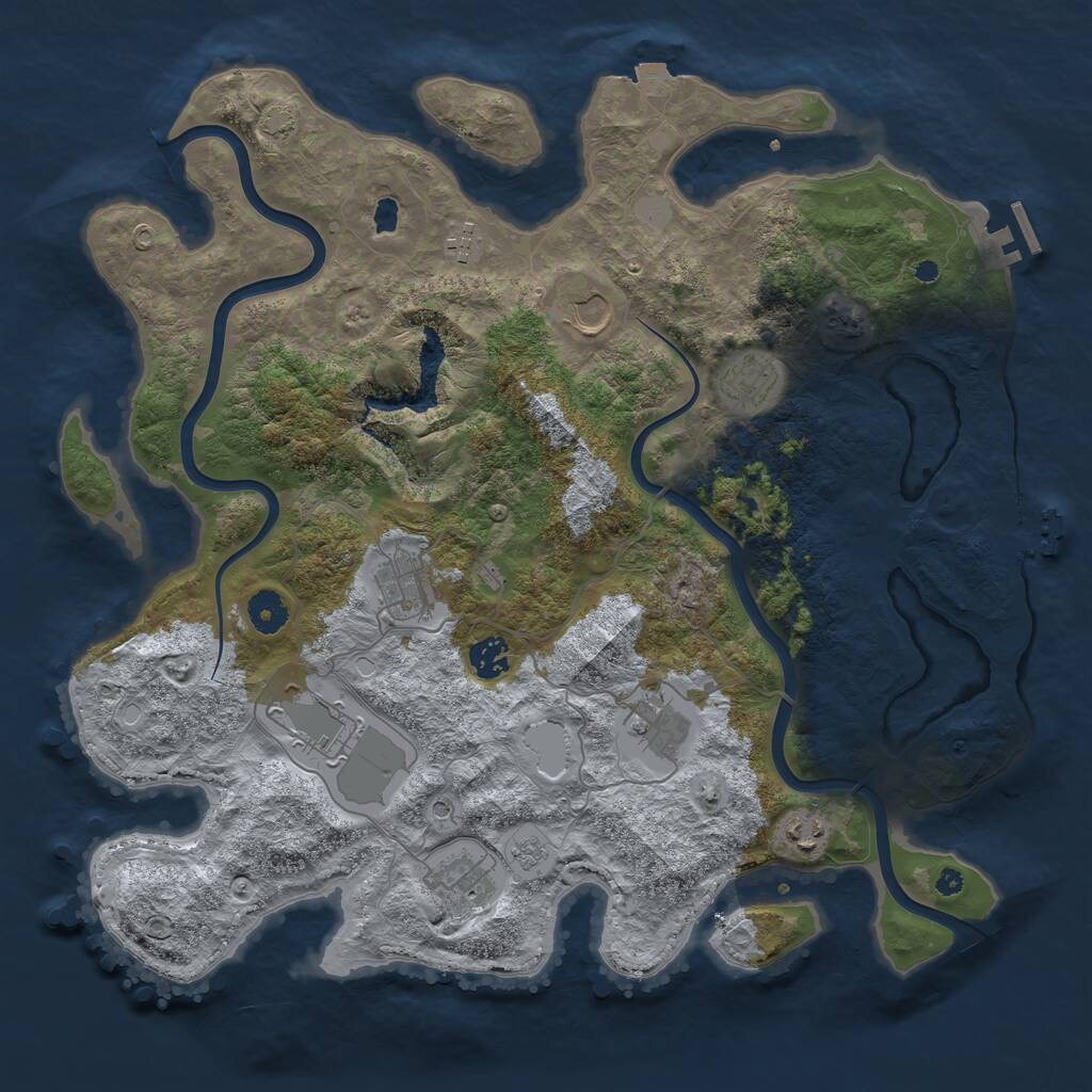 Rust Map: Procedural Map, Size: 4000, Seed: 653454158, 15 Monuments