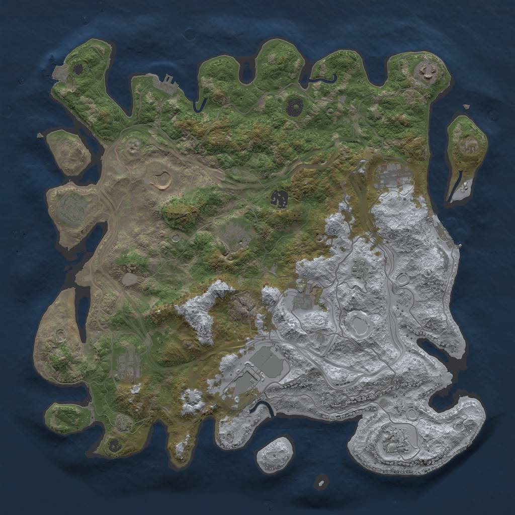 Rust Map: Procedural Map, Size: 4250, Seed: 891593740, 19 Monuments