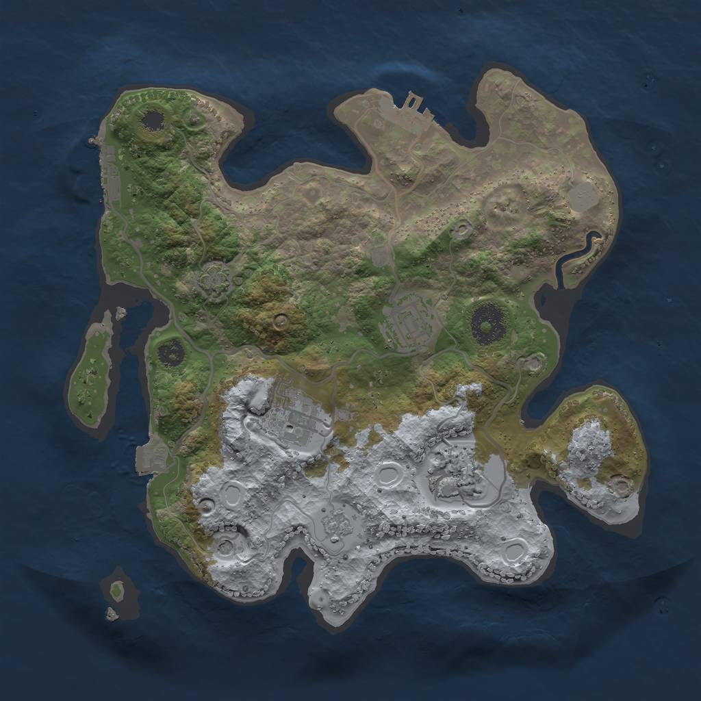 Rust Map: Procedural Map, Size: 2750, Seed: 2115792248, 11 Monuments