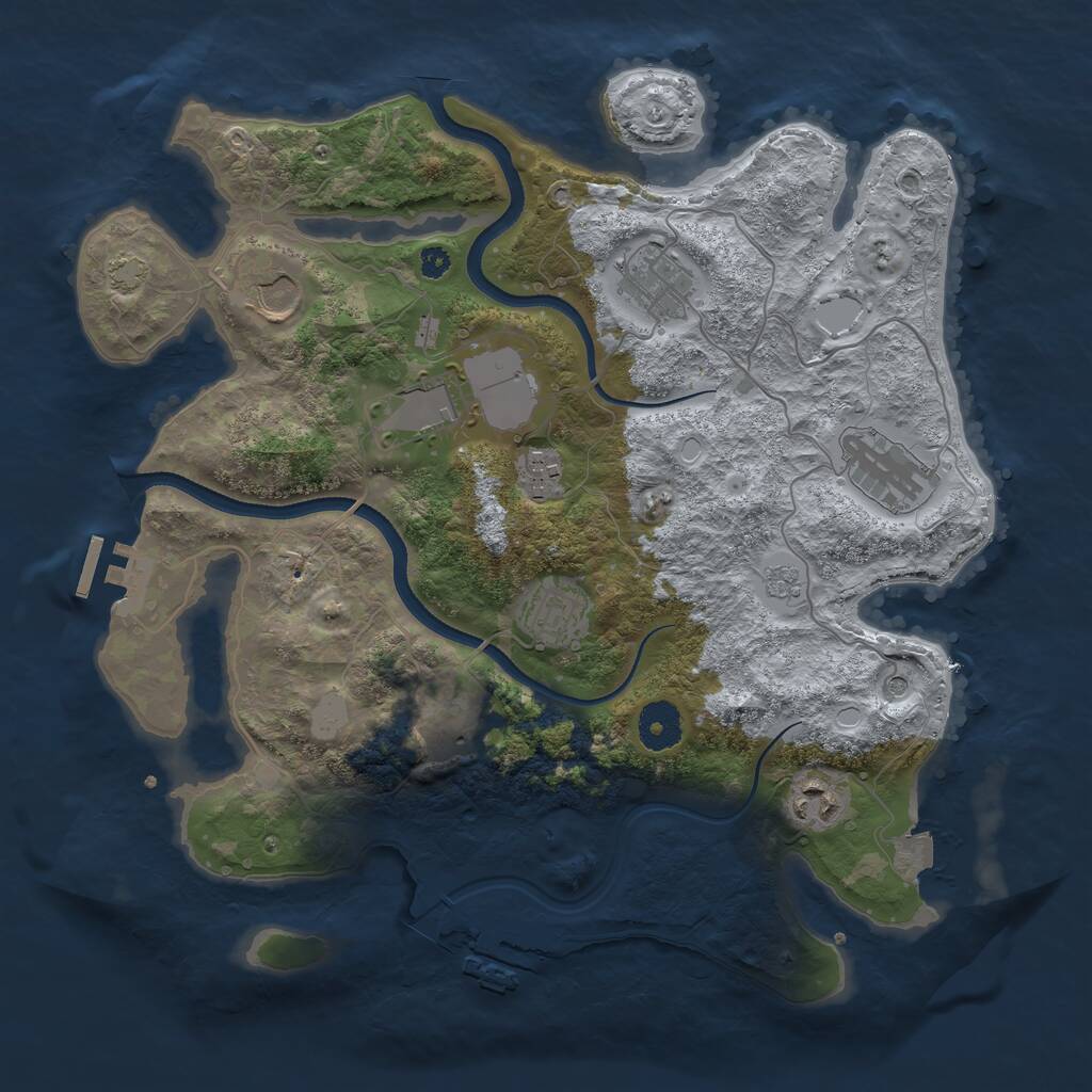Rust Map: Procedural Map, Size: 3500, Seed: 918426699, 14 Monuments