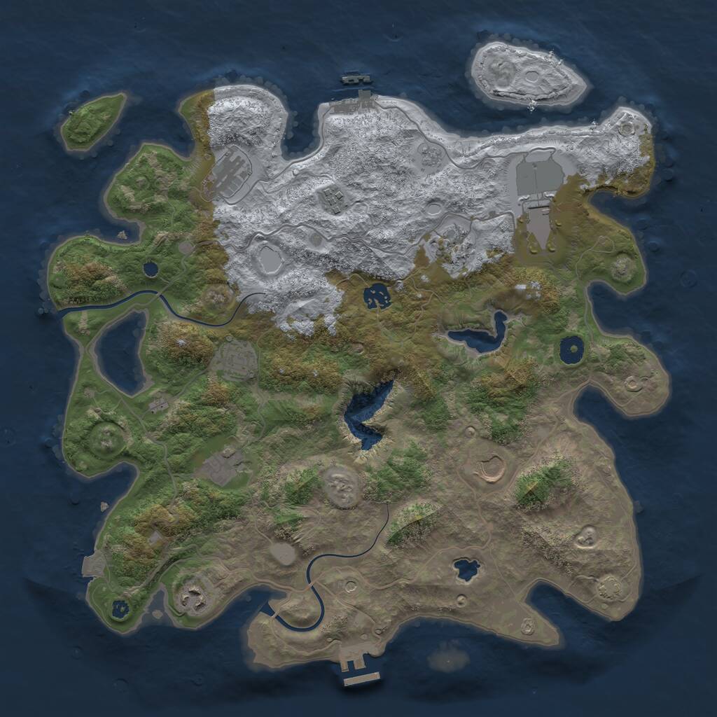Rust Map: Procedural Map, Size: 4000, Seed: 70253177, 15 Monuments