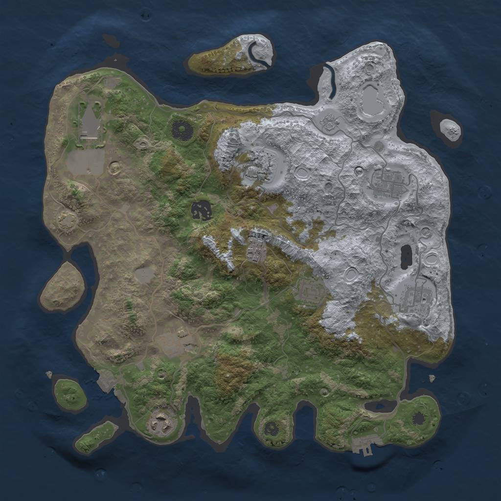 Rust Map: Procedural Map, Size: 3500, Seed: 50908548, 16 Monuments
