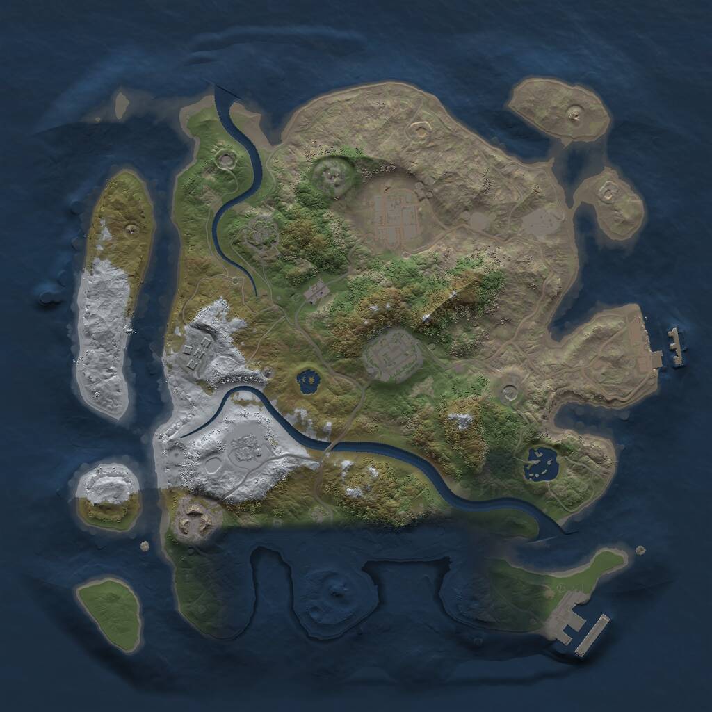 Rust Map: Procedural Map, Size: 3000, Seed: 18653, 11 Monuments