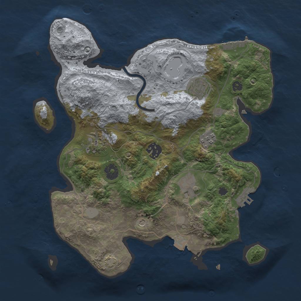 Rust Map: Procedural Map, Size: 3000, Seed: 629796438, 13 Monuments