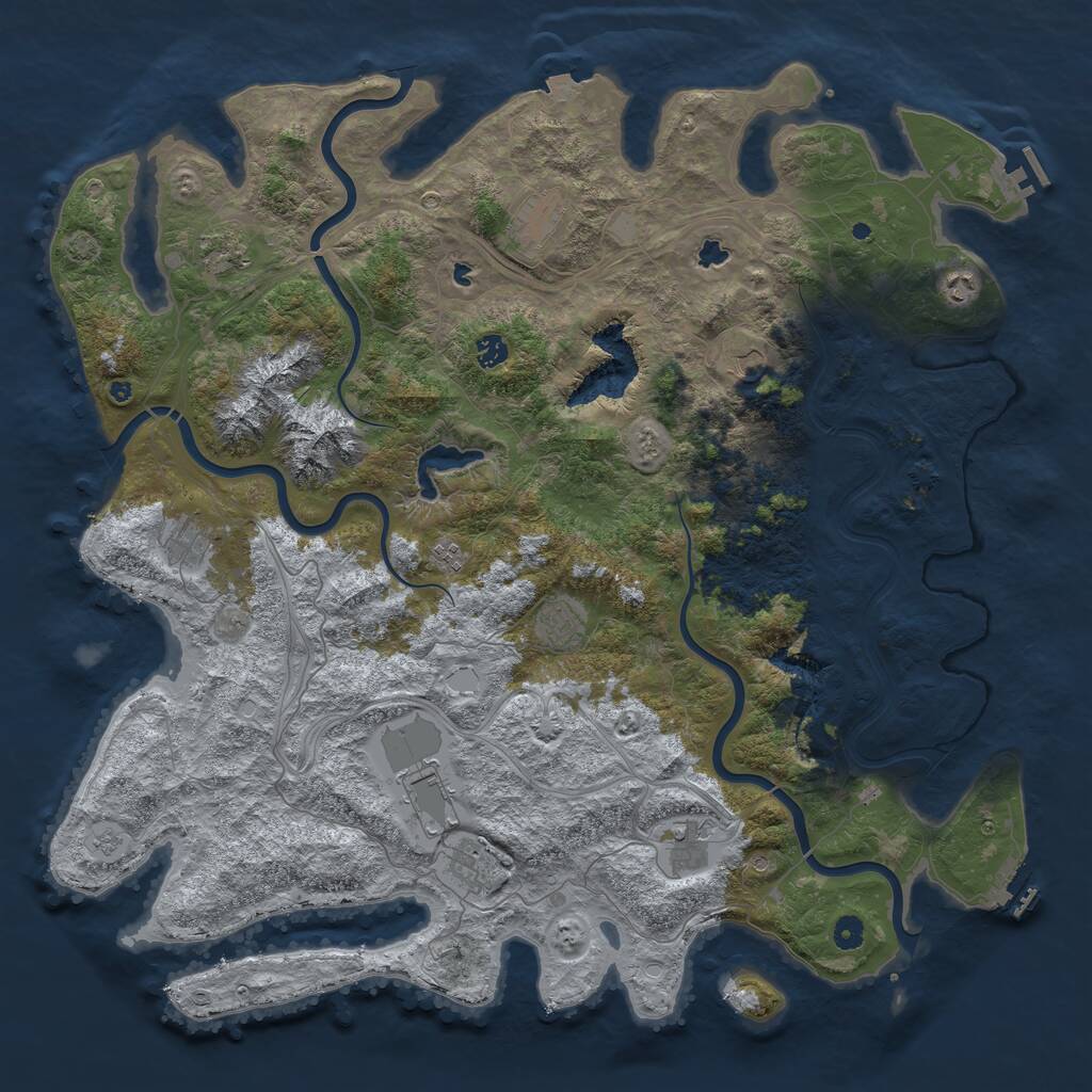 Rust Map: Procedural Map, Size: 5000, Seed: 202335, 17 Monuments