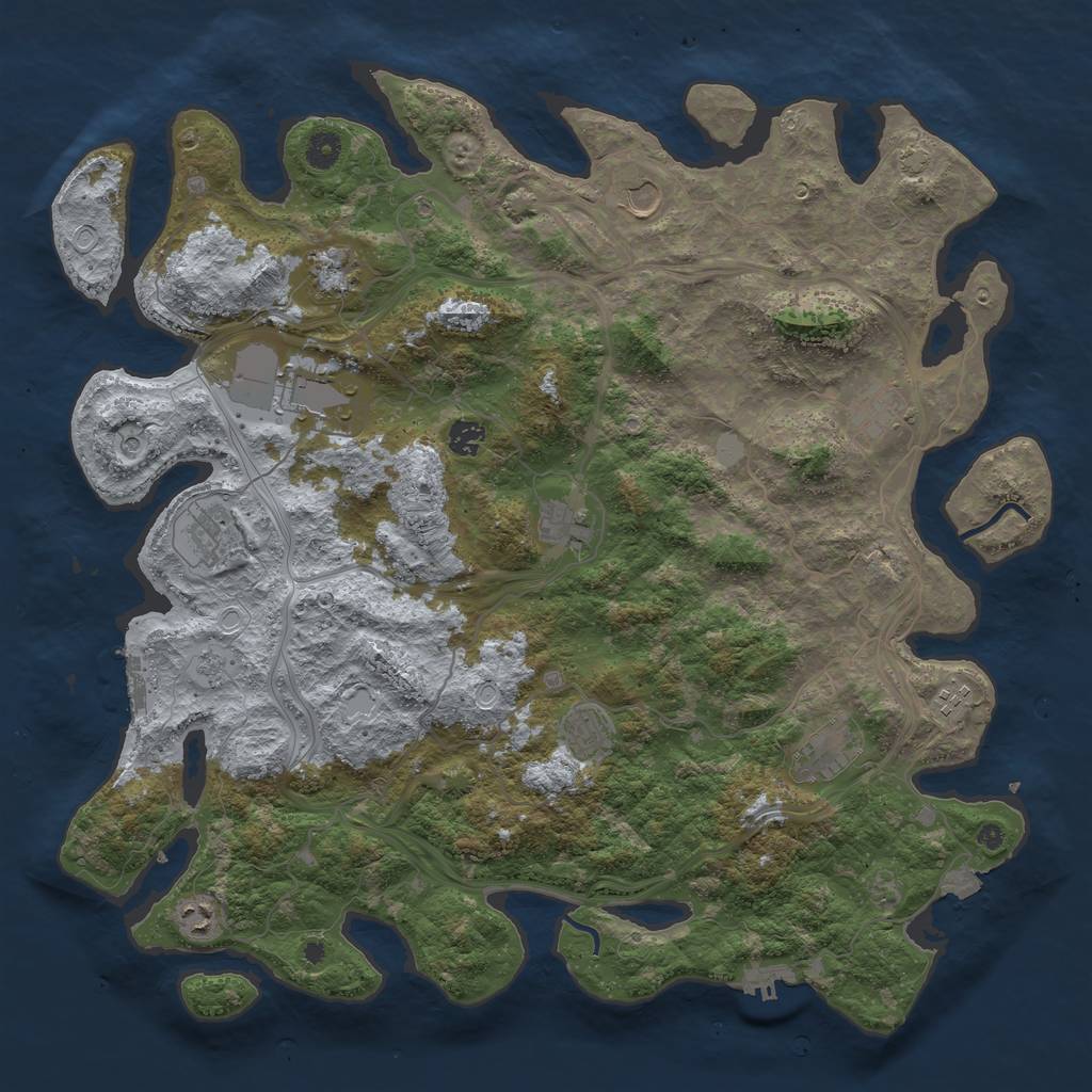 Rust Map: Procedural Map, Size: 4500, Seed: 26257, 19 Monuments