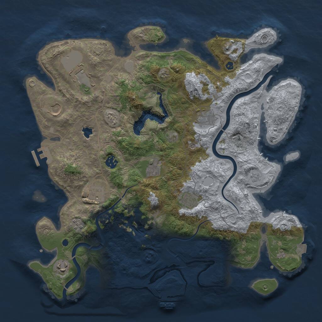 Rust Map: Procedural Map, Size: 4000, Seed: 323987425, 15 Monuments
