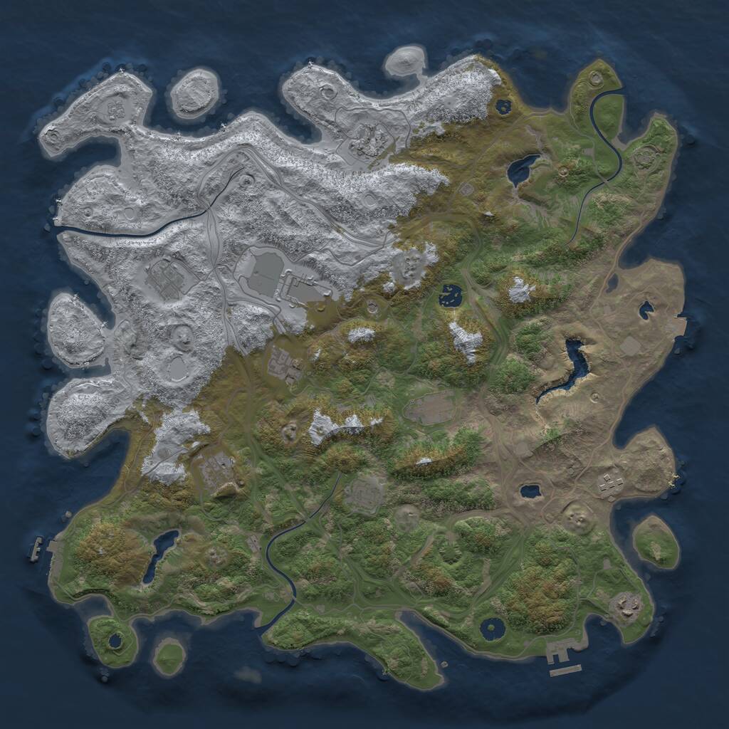 Rust Map: Procedural Map, Size: 4600, Seed: 1813219, 16 Monuments
