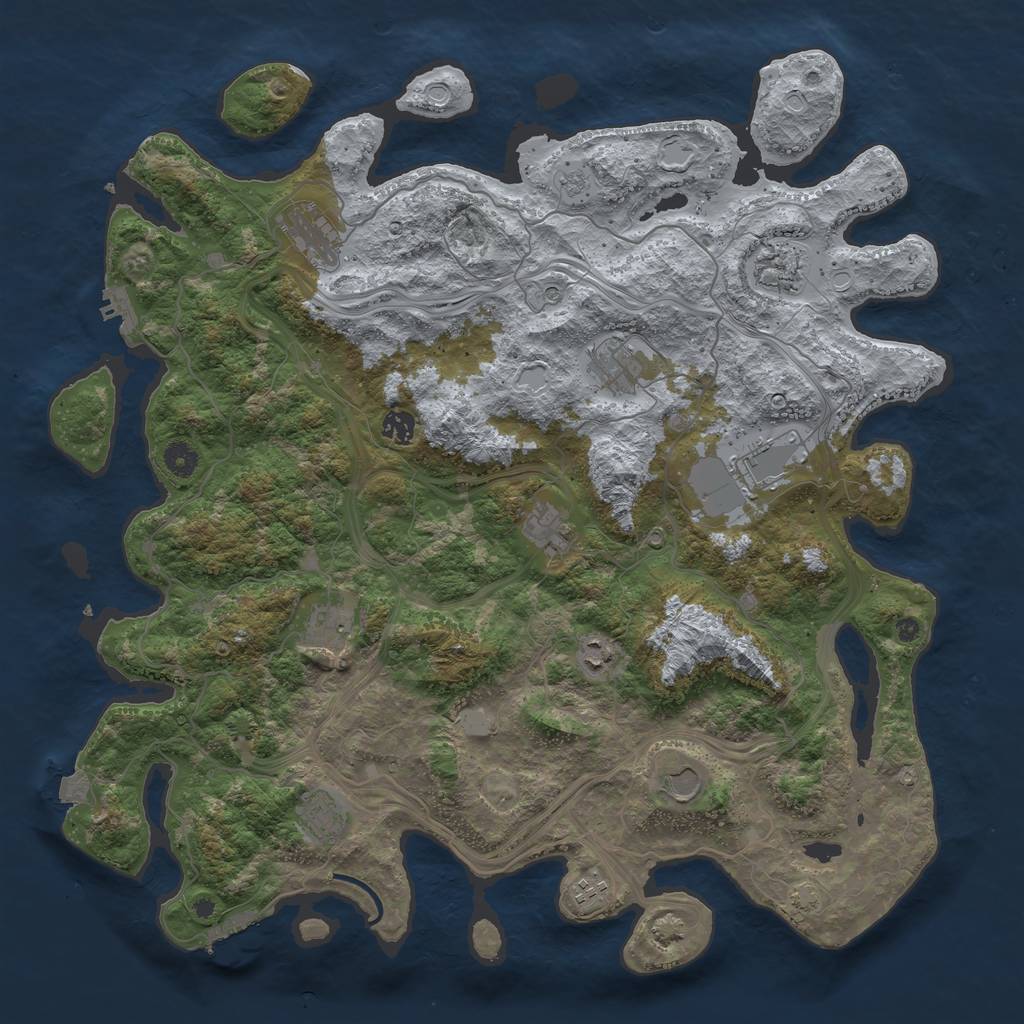 Rust Map: Procedural Map, Size: 4500, Seed: 6456456, 19 Monuments