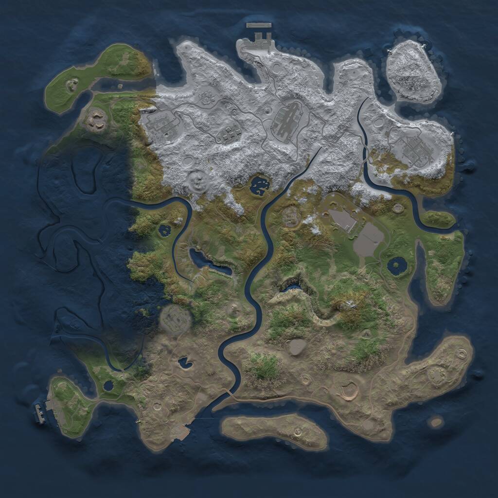 Rust Map: Procedural Map, Size: 4000, Seed: 27887211, 15 Monuments