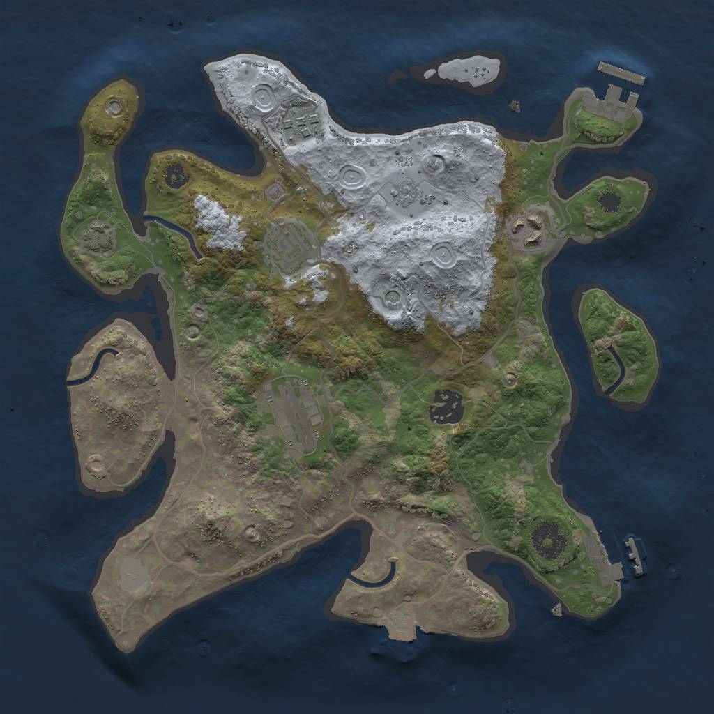 Rust Map: Procedural Map, Size: 3000, Seed: 28321, 13 Monuments