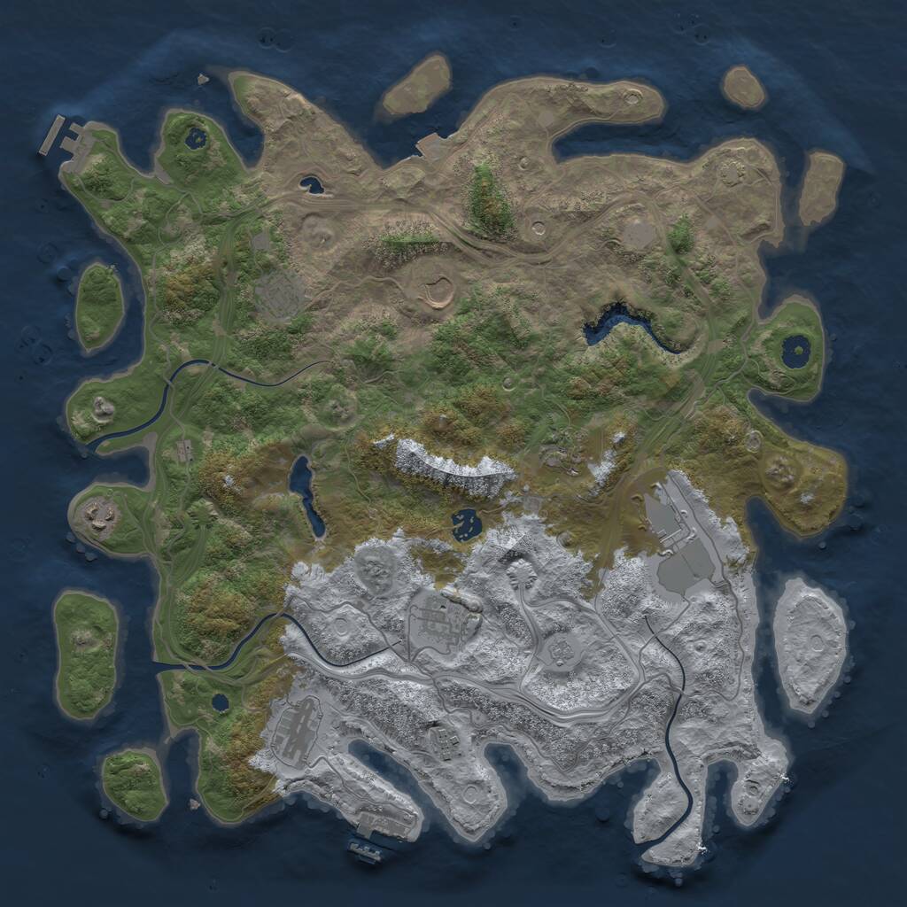 Rust Map: Procedural Map, Size: 4300, Seed: 1076847720, 15 Monuments