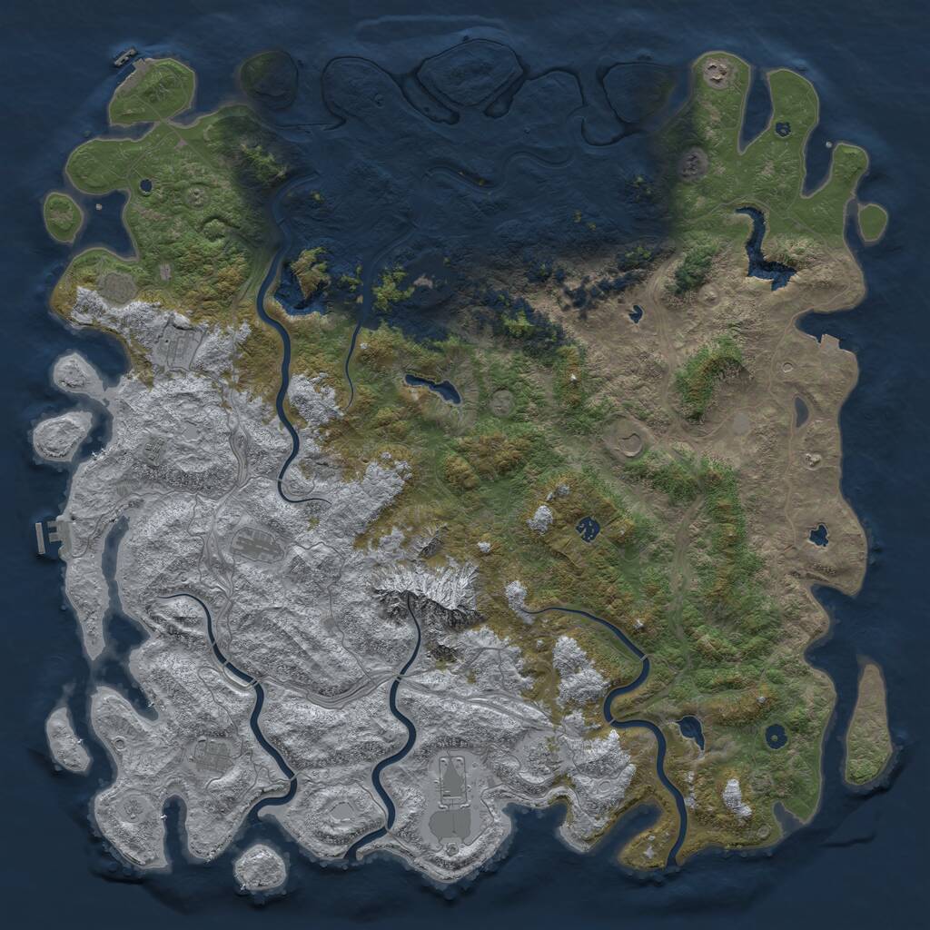 Rust Map: Procedural Map, Size: 6000, Seed: 15080, 17 Monuments