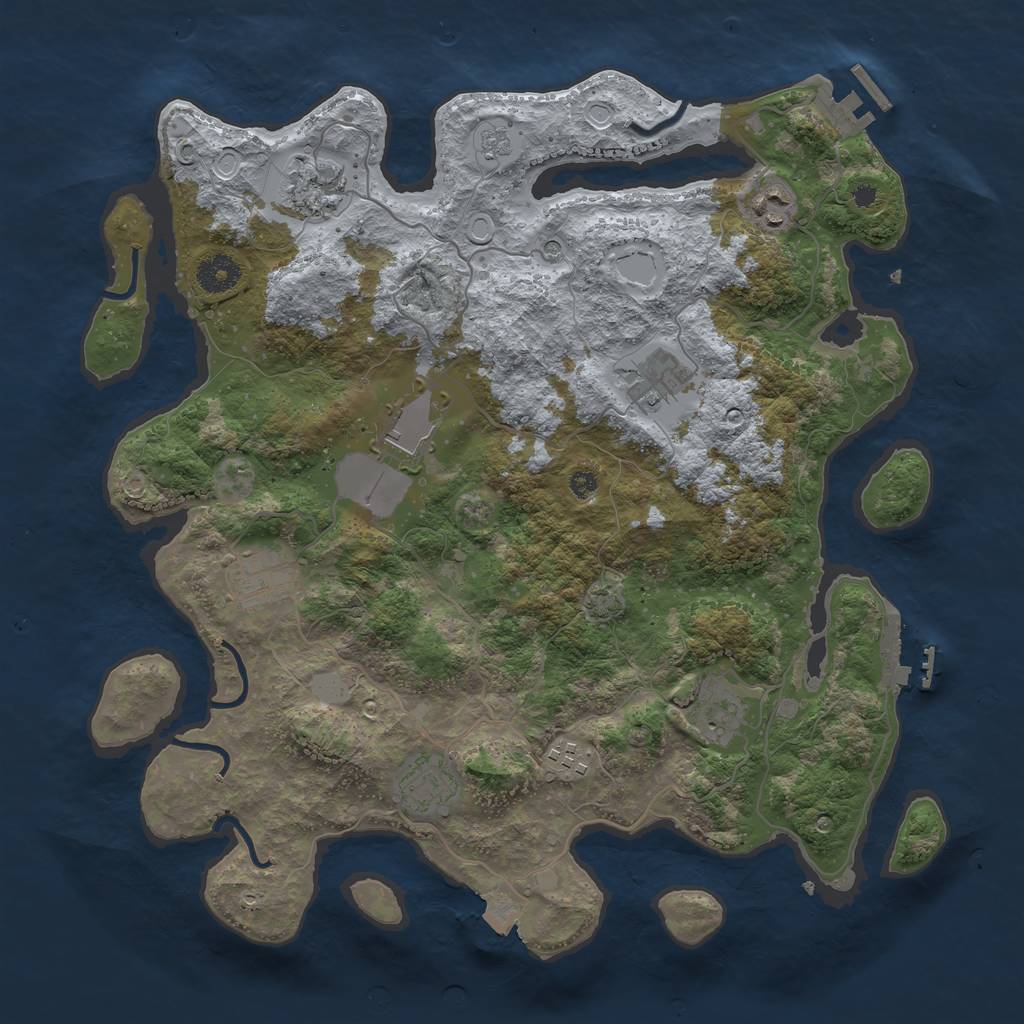 Rust Map: Procedural Map, Size: 3750, Seed: 1727684891, 16 Monuments
