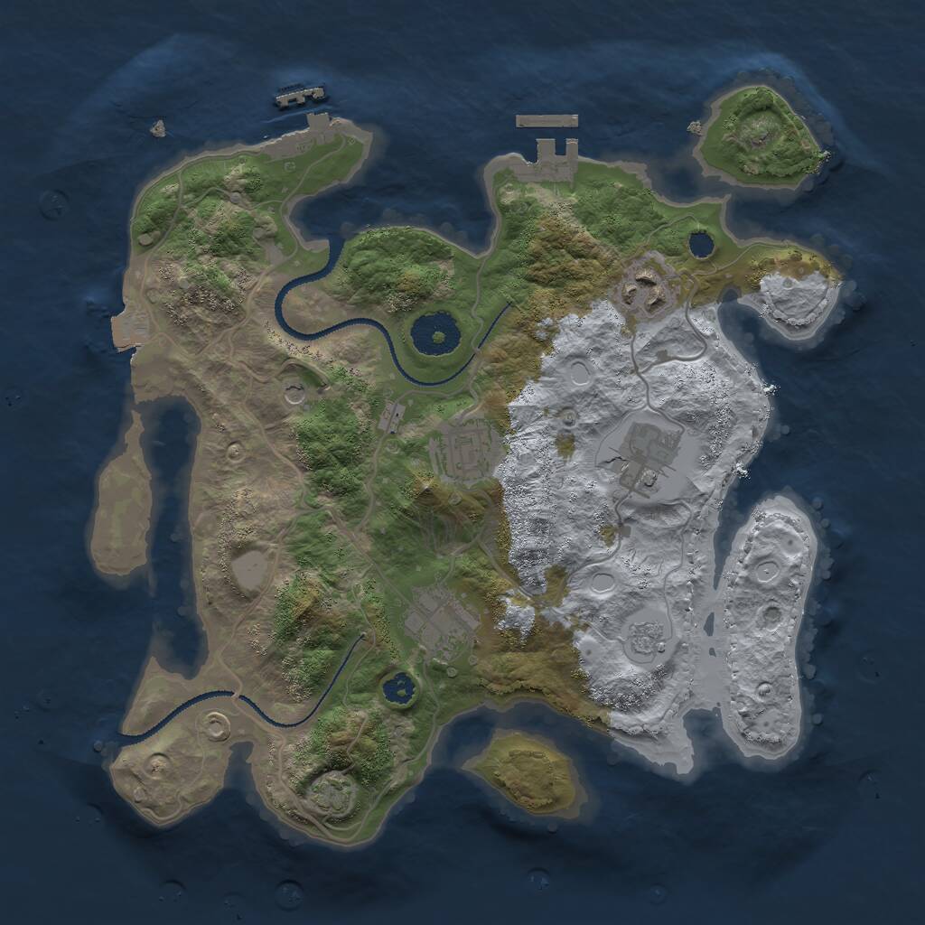 Rust Map: Procedural Map, Size: 3000, Seed: 2120748012, 10 Monuments