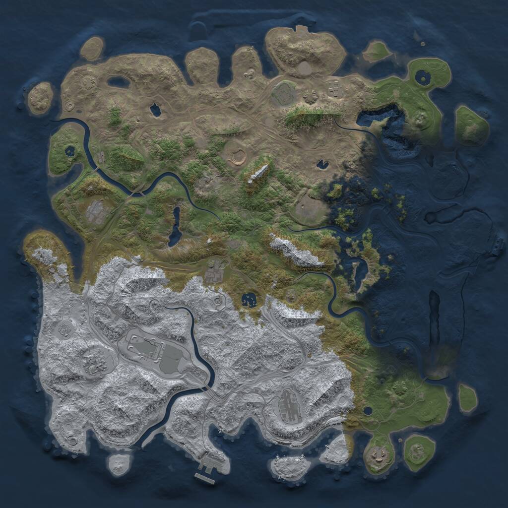 Rust Map: Procedural Map, Size: 4899, Seed: 55699922, 17 Monuments