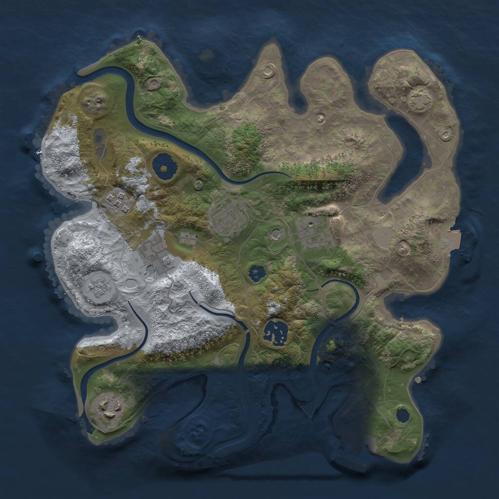 Rust Map: Procedural Map, Size: 3000, Seed: 1900482458, 11 Monuments