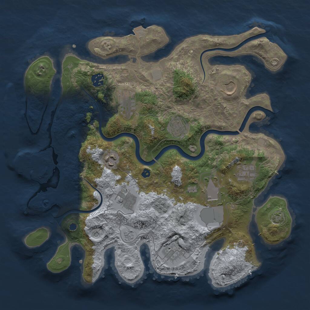 Rust Map: Procedural Map, Size: 3500, Seed: 418860, 15 Monuments