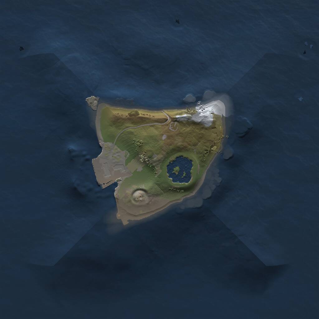 Rust Map: Procedural Map, Size: 1200, Seed: 13825, 1 Monuments