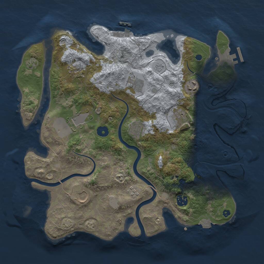Rust Map: Procedural Map, Size: 3500, Seed: 253112601, 15 Monuments