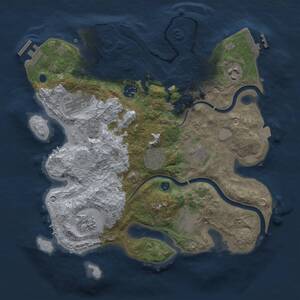 Thumbnail Rust Map: Procedural Map, Size: 3300, Seed: 1424066143, 14 Monuments