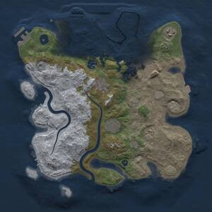 Thumbnail Rust Map: Procedural Map, Size: 3300, Seed: 1424066143, 13 Monuments