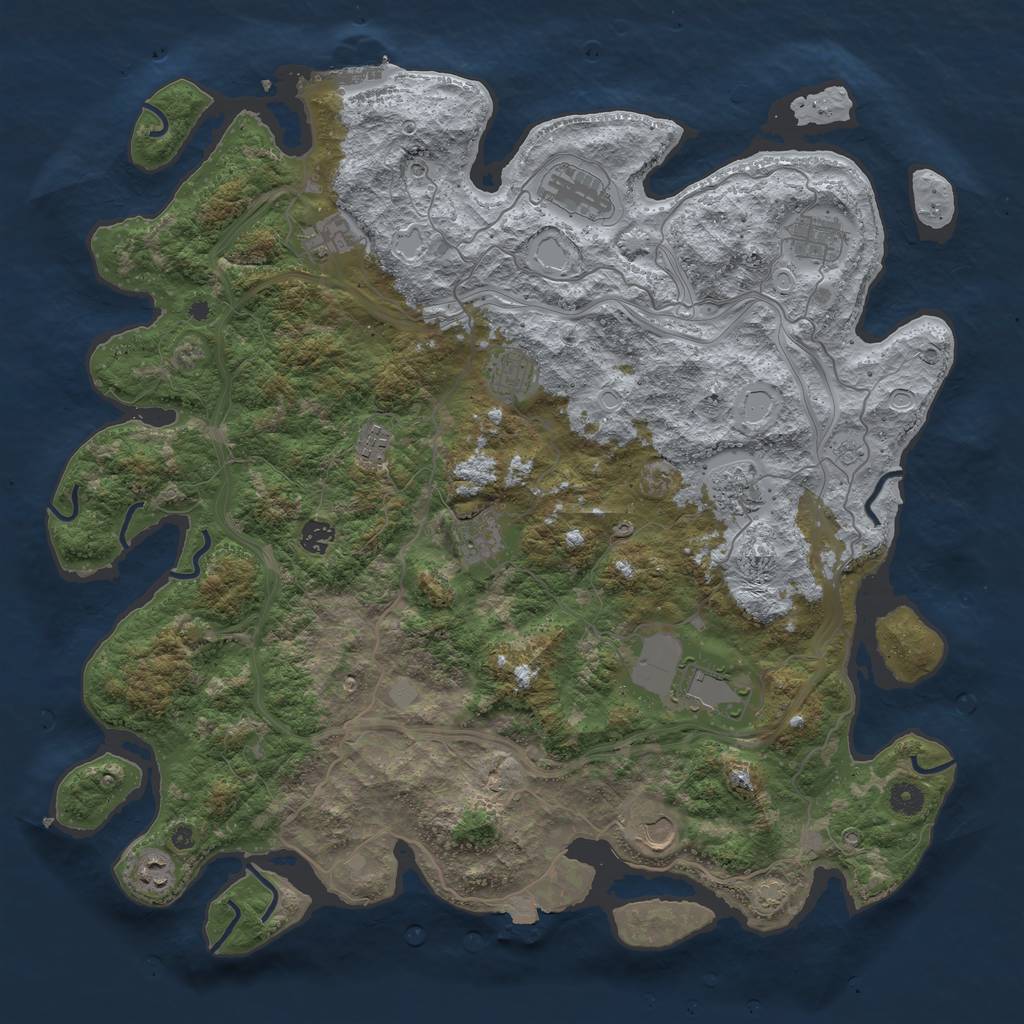 Rust Map: Procedural Map, Size: 4544, Seed: 17658767, 18 Monuments