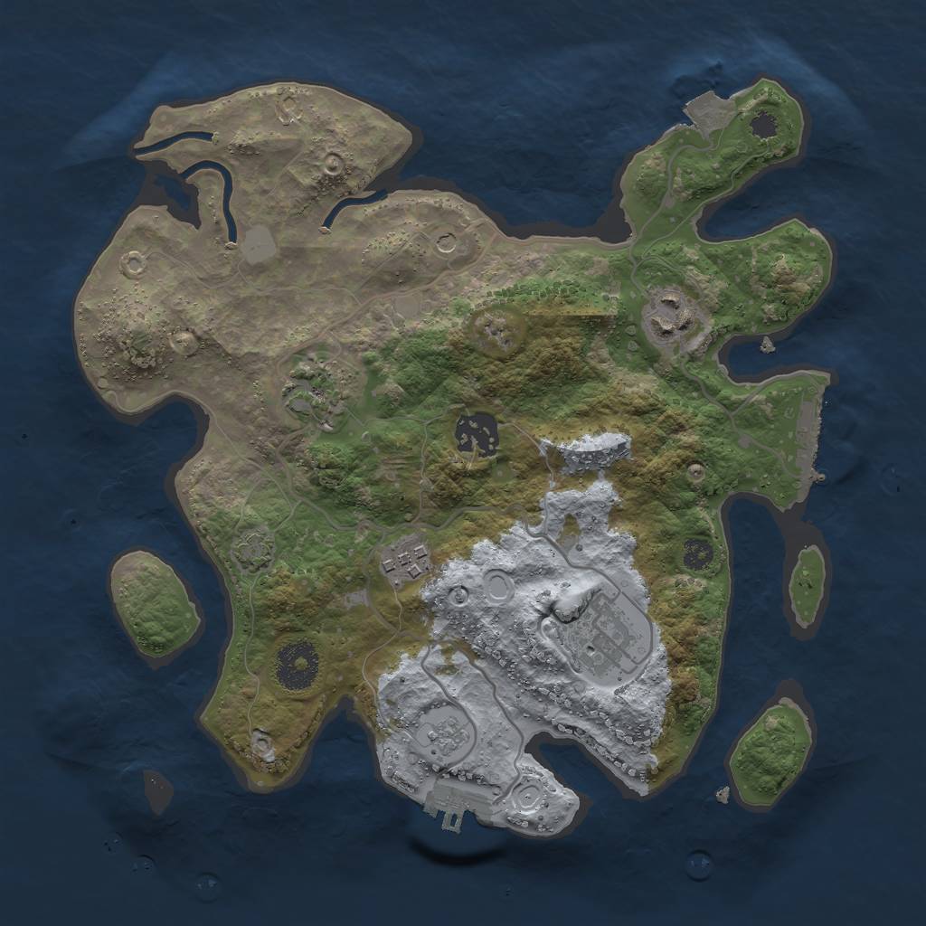 Rust Map: Procedural Map, Size: 3000, Seed: 188138982, 13 Monuments