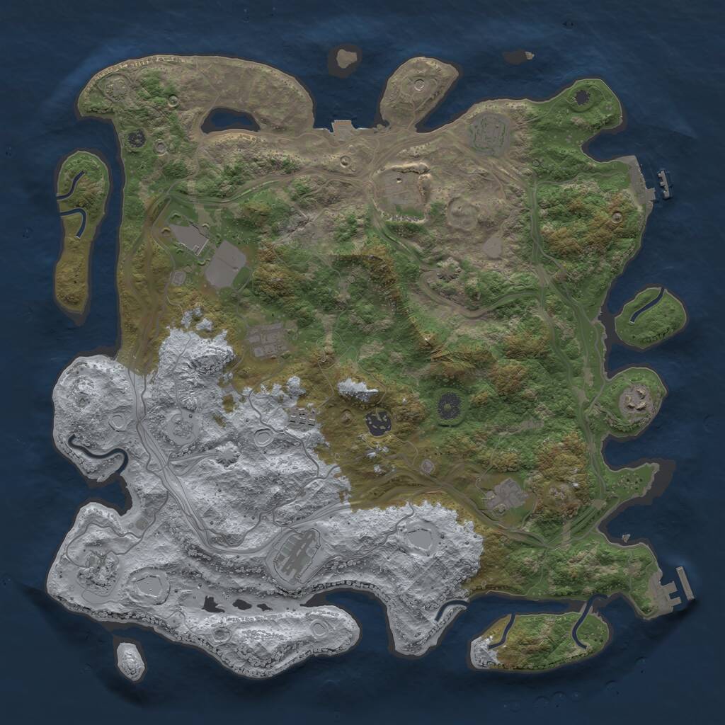 Rust Map: Procedural Map, Size: 4250, Seed: 706591783, 16 Monuments