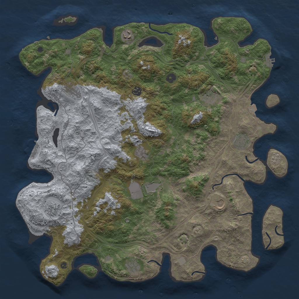 Rust Map: Procedural Map, Size: 4677, Seed: 2024, 19 Monuments