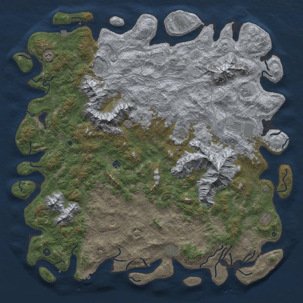 Rust Map: Procedural Map, Size: 6000, Seed: 202406, 18 Monuments