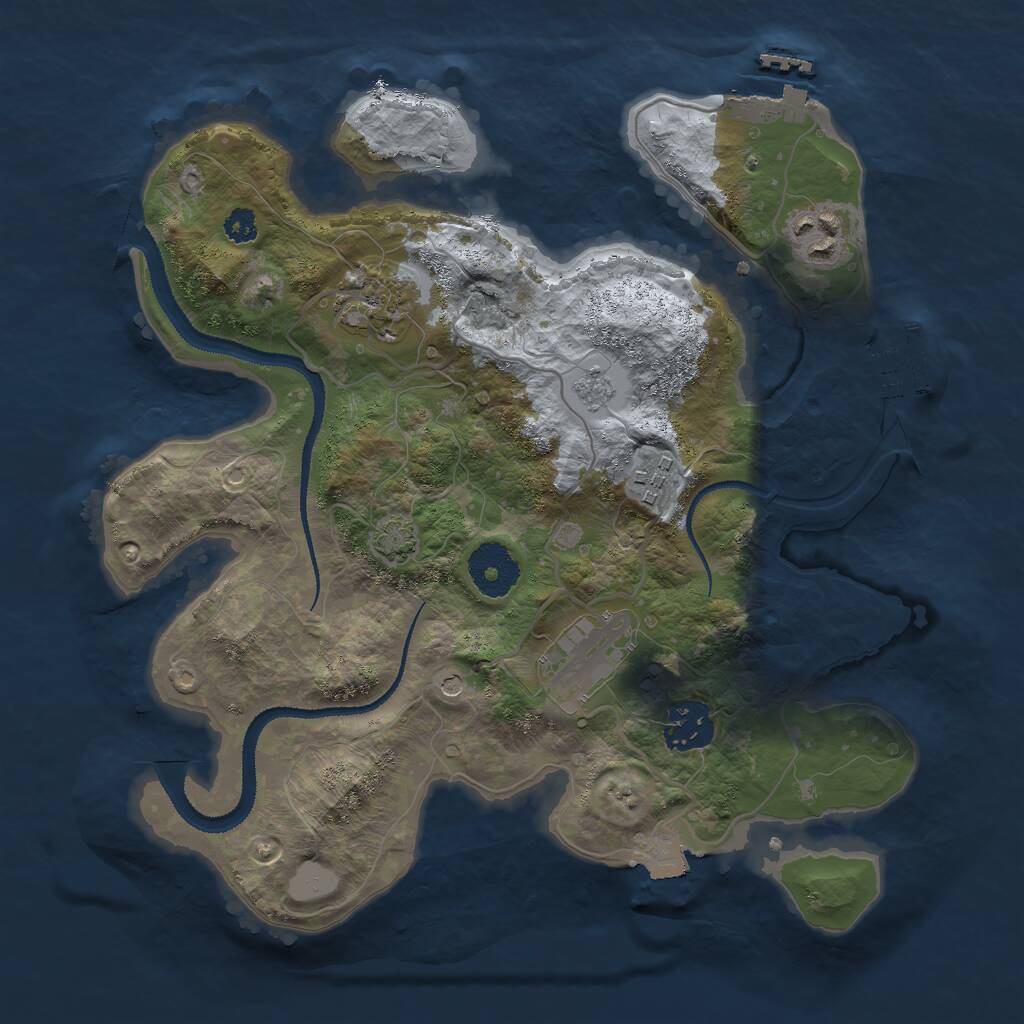 Rust Map: Procedural Map, Size: 3000, Seed: 59428106, 11 Monuments