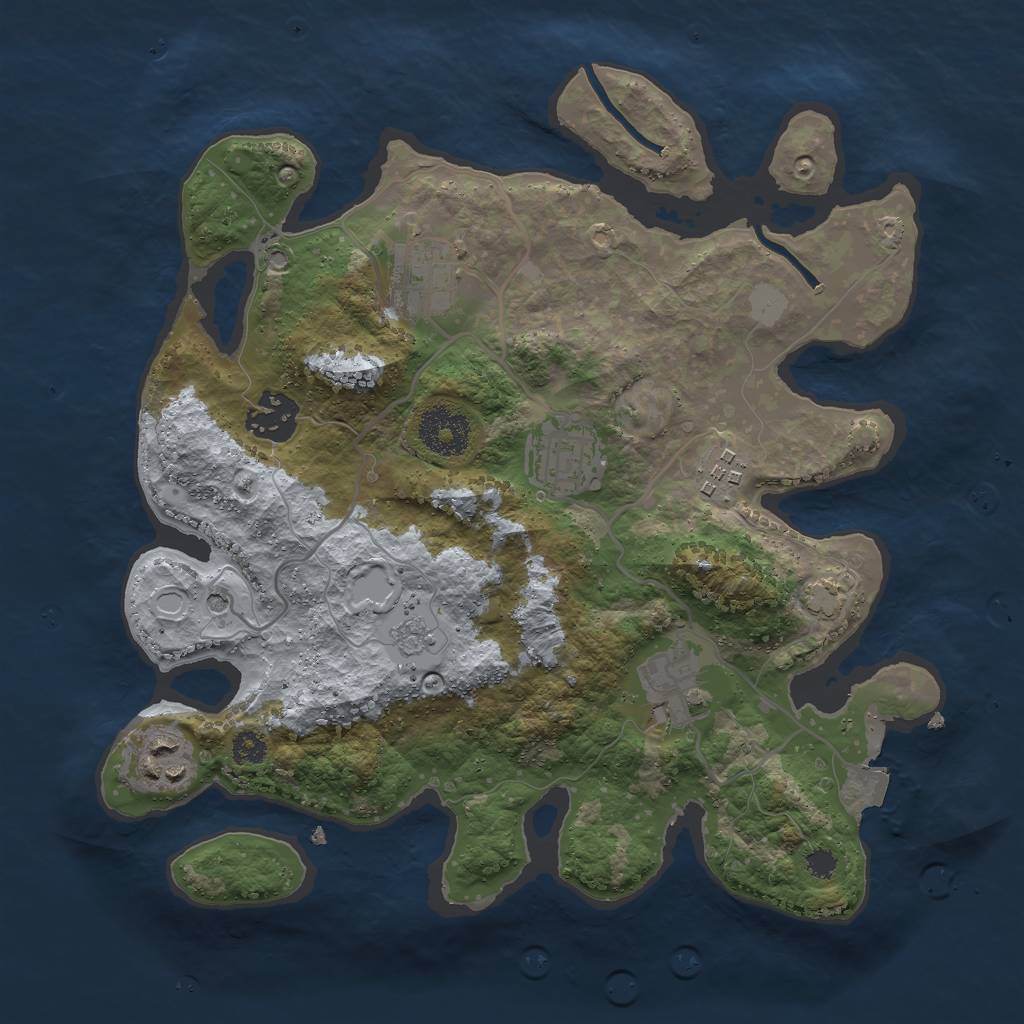 Rust Map: Procedural Map, Size: 3000, Seed: 23545317, 12 Monuments