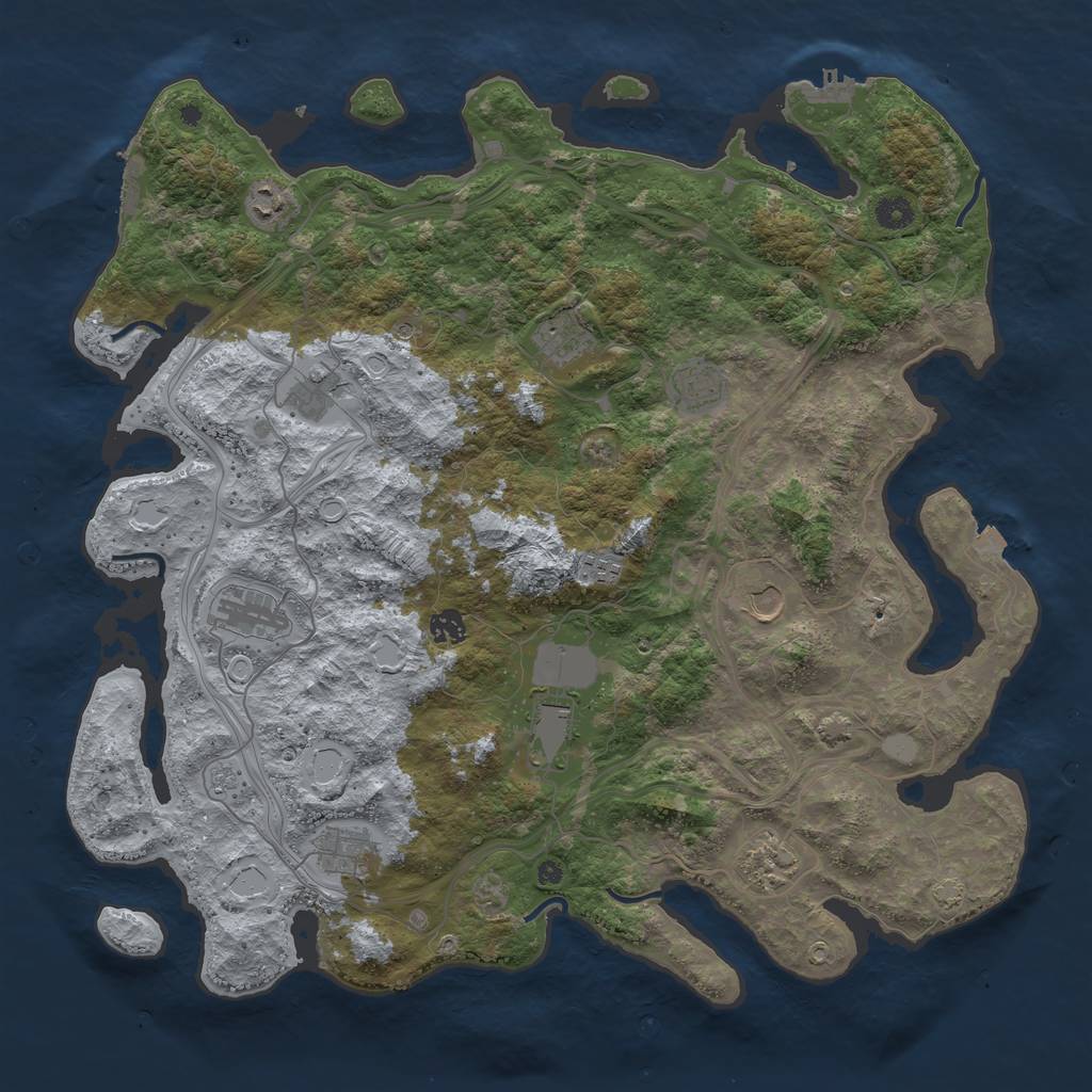 Rust Map: Procedural Map, Size: 4500, Seed: 3423, 19 Monuments