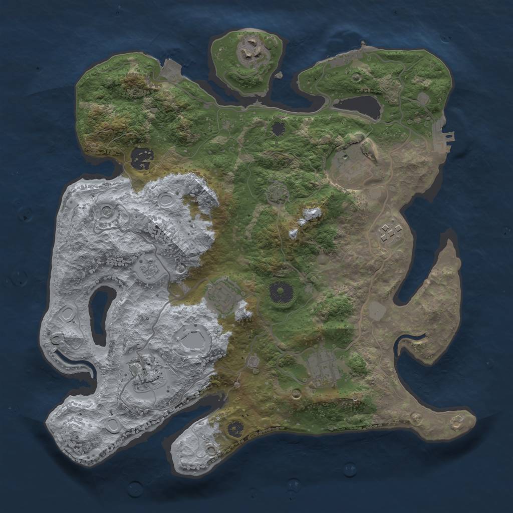 Rust Map: Procedural Map, Size: 3300, Seed: 506174490, 15 Monuments