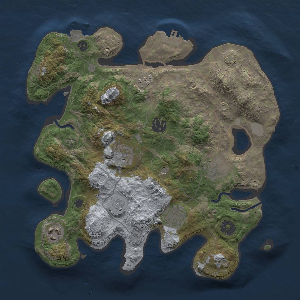 Rust Map: Procedural Map, Size: 3000, Seed: 567892, 13 Monuments